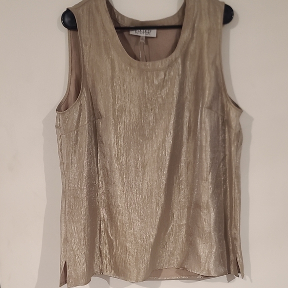 Tops - KASPER Shimmering Gold Sleeveless Blouse